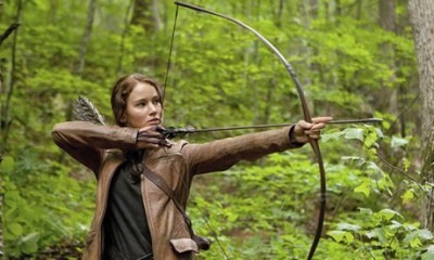 Jennifer Lawrence as Katniss Everdeen in The Hunger Games