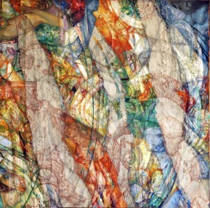 Únos Sabinek - acryl a olej na plátně