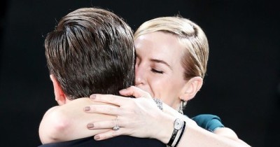 Leonardo-DiCaprio-Hugs-Kate-Winslet-After-First-SAG-Awards-Win-Revenant